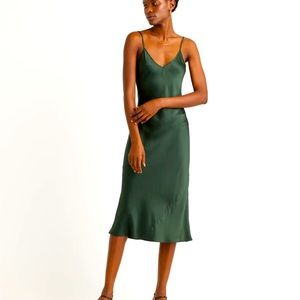 COPY - Forest green silk dress - 100% washable